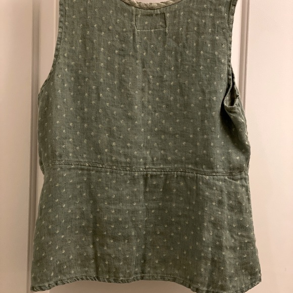 Flax by Jeanne Engelhart: matching top & bottom, green polka dot - size M - Picture 3 of 10